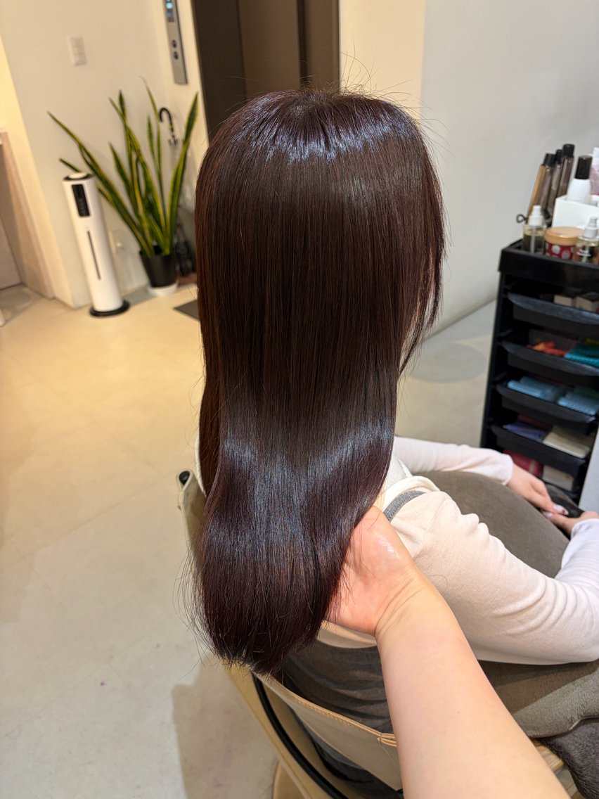セミロング ✨色持ちの良い艶 カラー✨蟹江真世のヘアスタイル