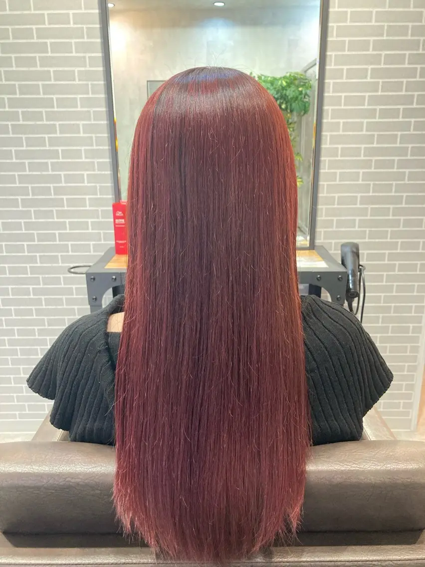 ロング カット ヘアカラー ぱく みやんのヘアスタイル