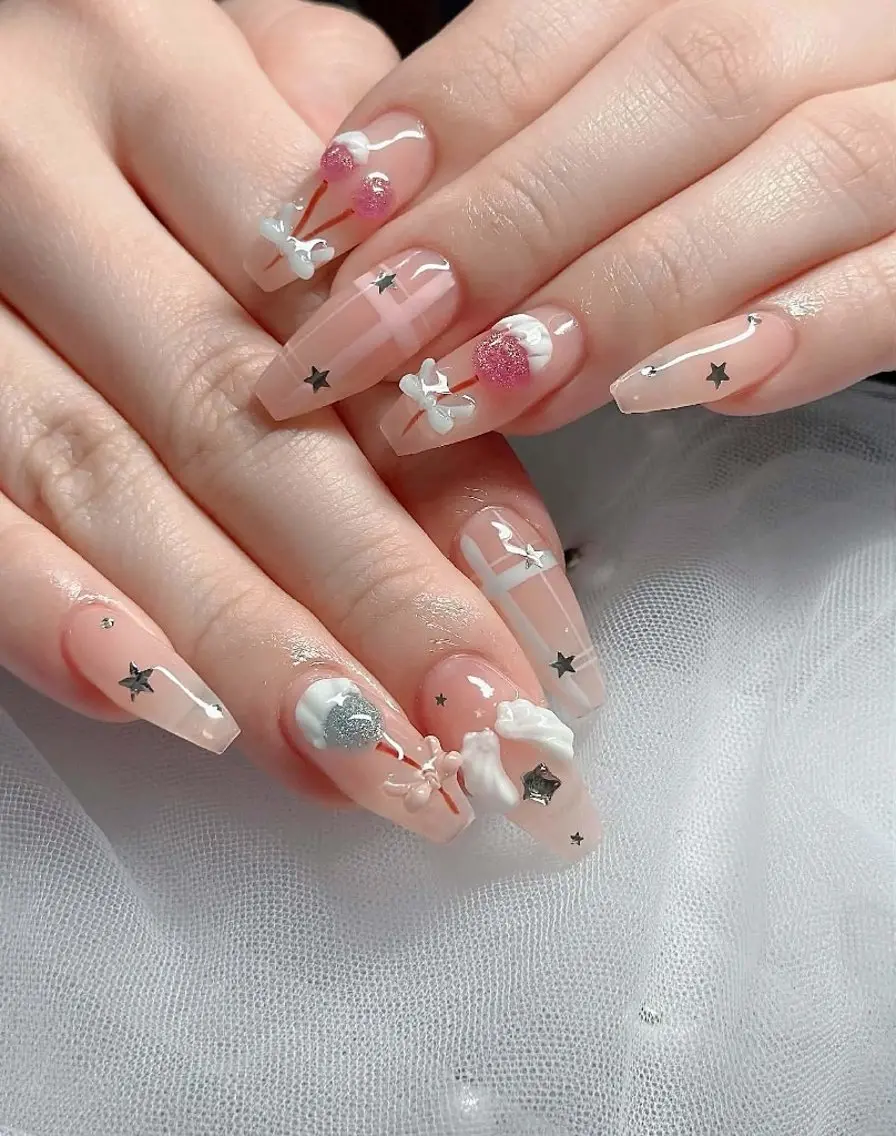ネイル チークネイル フレンチネイル キラキラネイル 韓国ネイル マグネットネイル ハンドネイル Buruberii hbaby nailのネイルデザイン