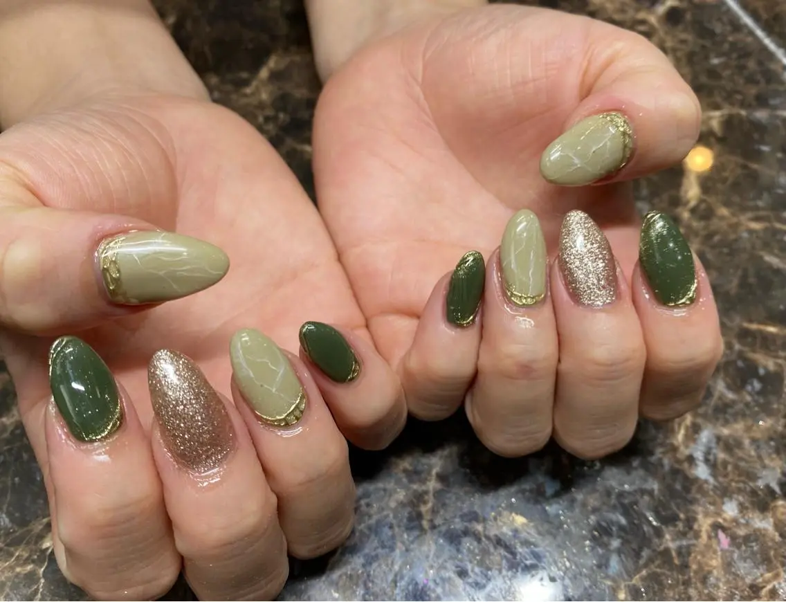 ネイル 長さ出し 大理石ネイル(マーブル) IROHA Nail 矢掛萌子のネイルデザイン