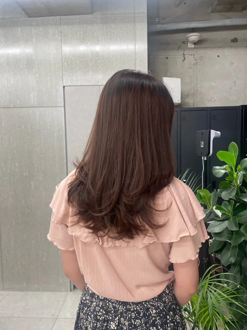 ロング ロングレイヤー かきあげバング レイヤーカット ロング レイヤーカット 🌺RYOKOのヘアスタイル