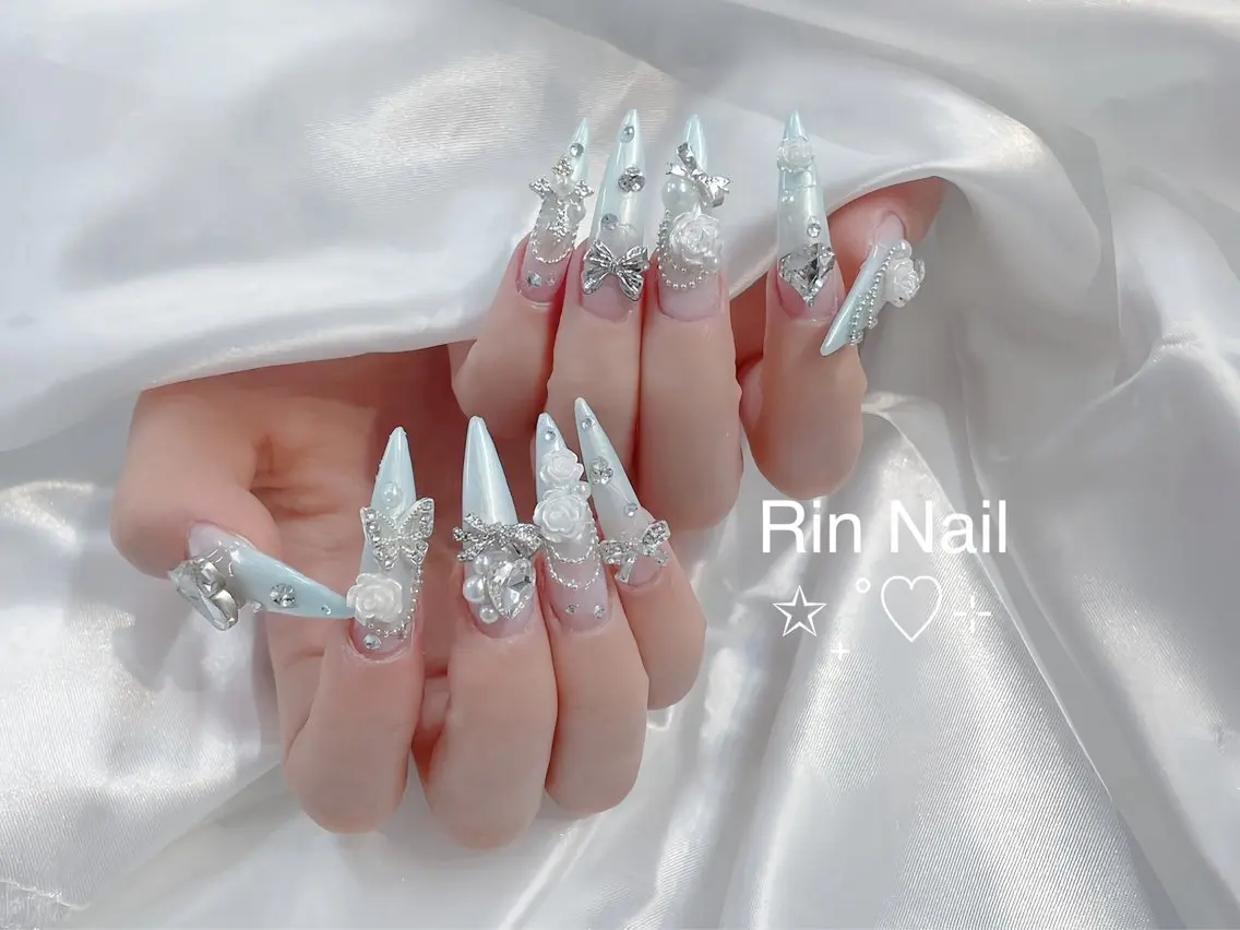 ネイル アートネイル チークネイル ジェルネイル ロングネイル マグネットネイル ハンドネイル Rin Nail 新大久保店のネイルデザイン