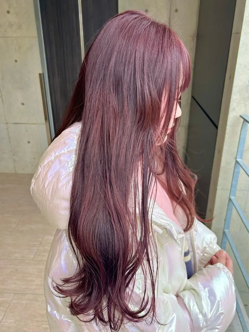 暖色系カラーにオススメ 🍇 ブリーチなしダブルカラー+トリートメントの写真