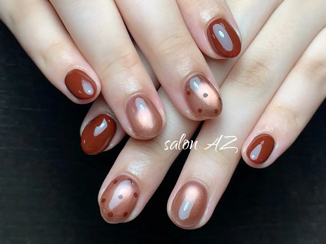 ネイル アートネイル フレンチネイル マグネットネイル ニュアンスネイル オフィスネイル ハンドネイル salon AZのネイルデザイン