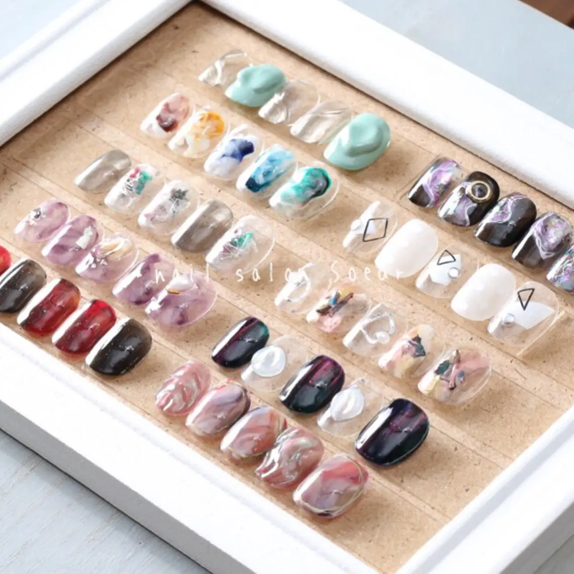 ネイル アートネイル 長さ出し ジェルネイル マットネイル ミラーネイル ハンドネイル nail salon Soeurのネイルデザイン