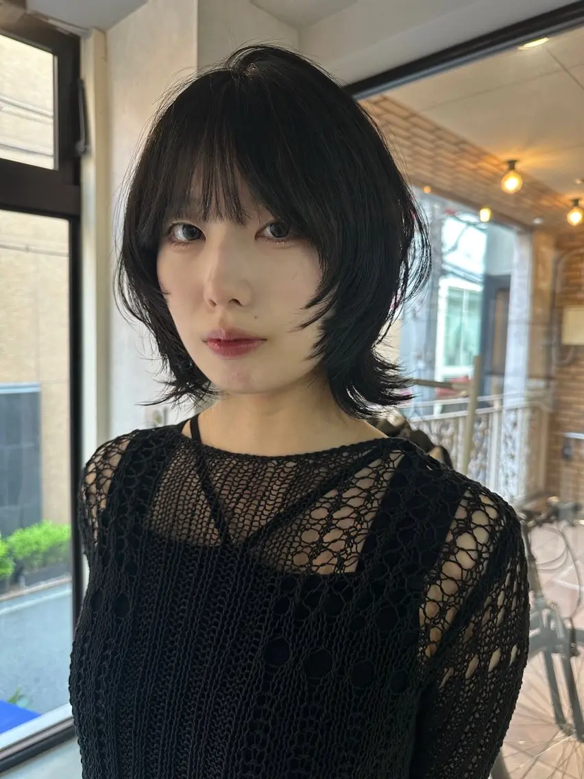 ショート カラー 縮毛矯正×ボブ職人 【圧倒的朝楽ボブ】のヘアスタイル