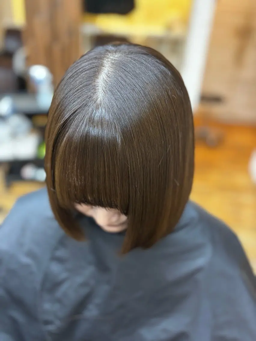 上野で切毛枝毛補正 カット✂️フルカラー💇カーボンシュガーの写真
