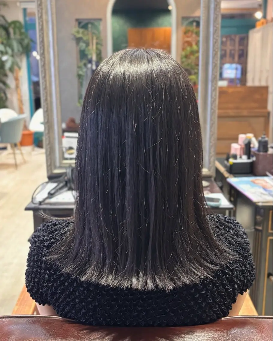 ミディアム カラー カット ヘアカラー 🌱なゆみ🌱透明感 /ナチュラル/高宮のヘアスタイル