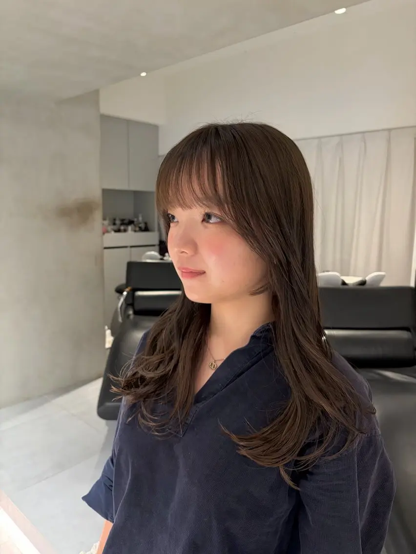 セミロング カラー 🪞透け感&韓国ヘア 🪞honokaのヘアスタイル