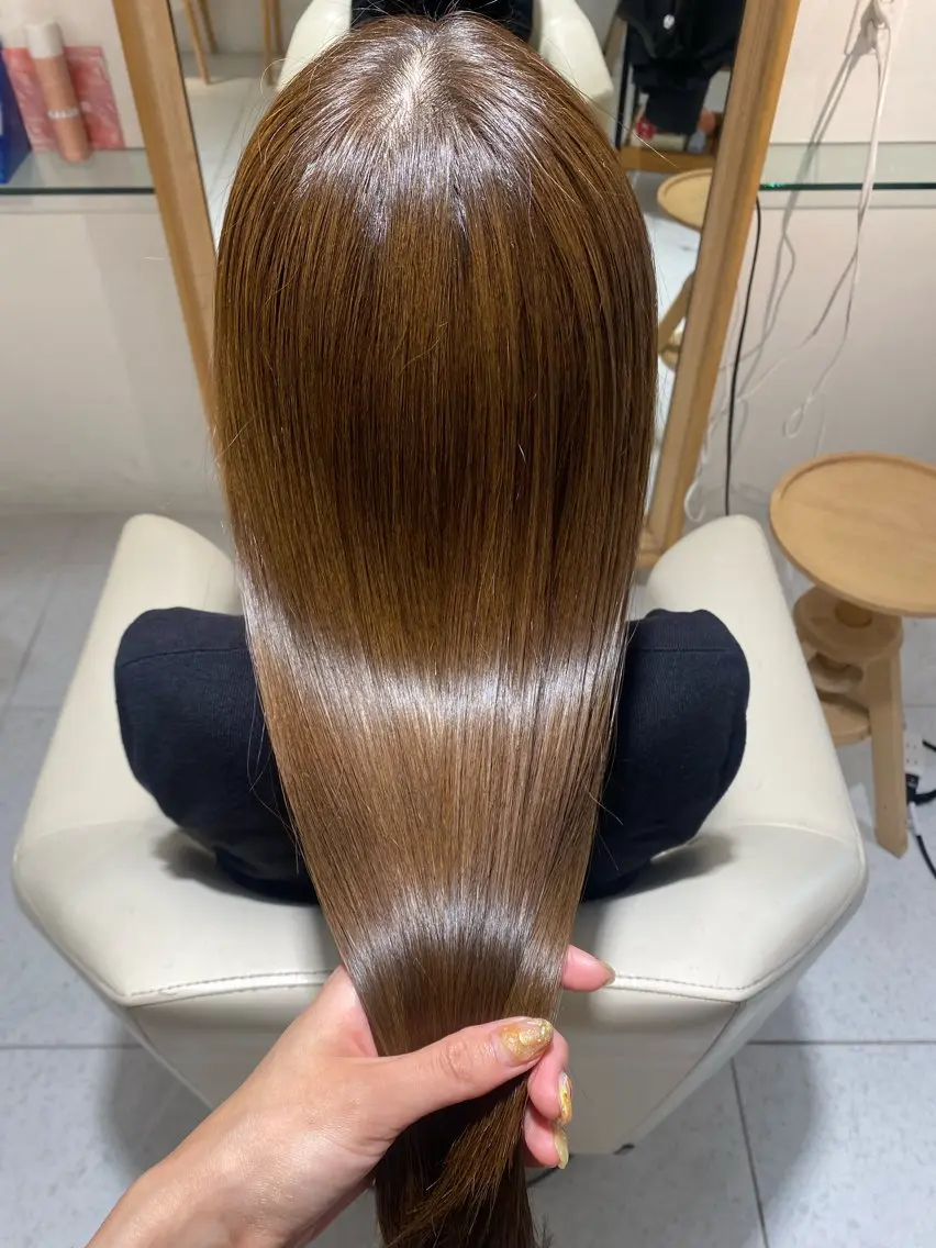 ロング カラー カット ヘアカラー トリートメント 安永 涼のヘアスタイル