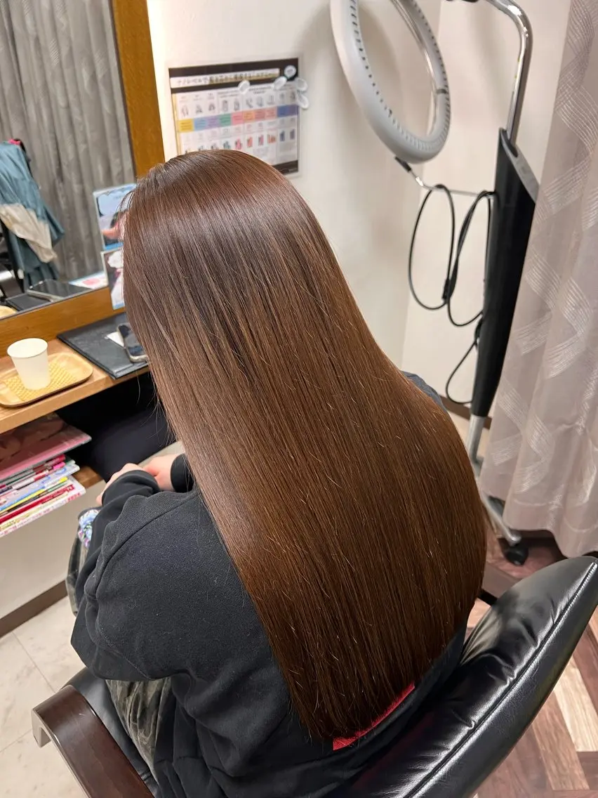 ロング ヘアカラー トリートメント 髪質改善/マツパ 垢抜け透明カラー衣笠のヘアスタイル