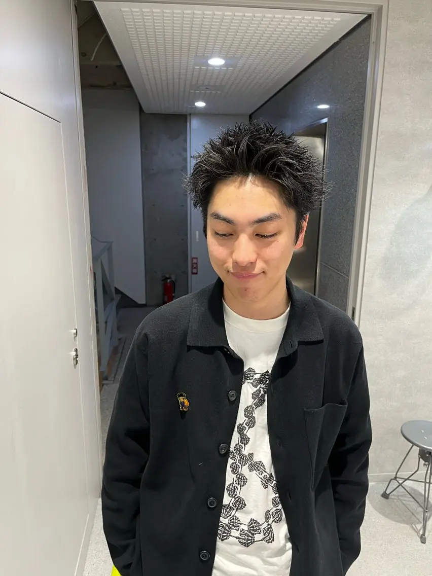 ショート カラー パーマ メンズ カット パーマ 🔥メンズ 特化🔥菊水皐暉🔥のヘアスタイル