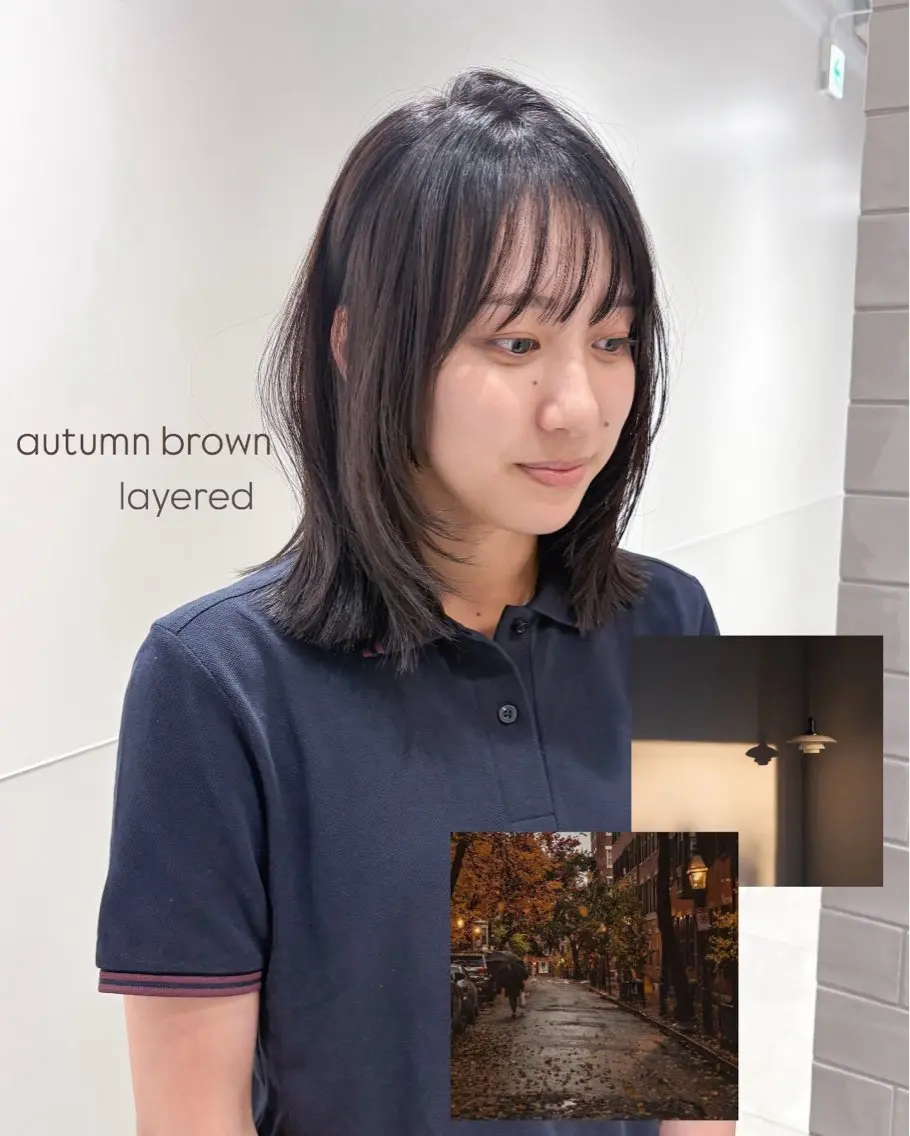 ミディアム カラー パーマ ヘアアレンジ 切りっぱなしボブ ボブレイヤー ボブ くびれヘア くせ毛 カット 縮毛矯正 トリートメント 切りっぱなしヘアボブ ミディアムヘアRYOのヘアスタイル