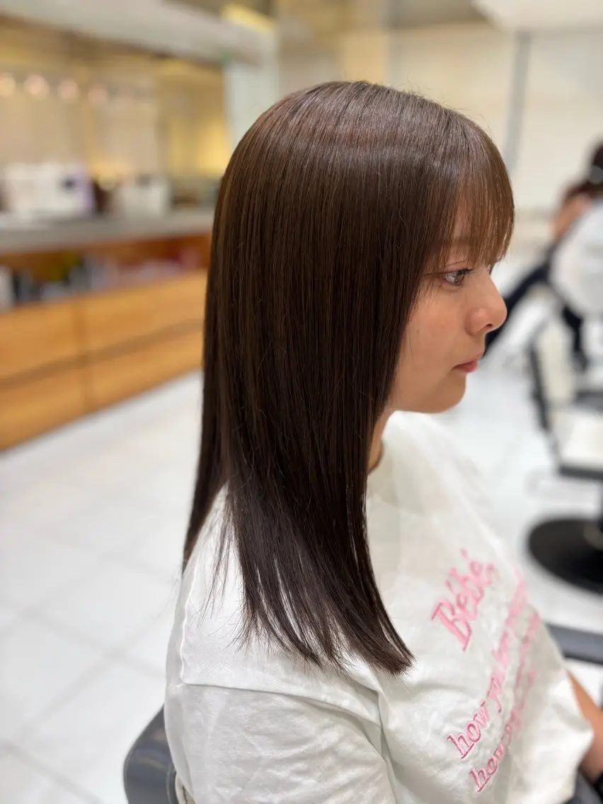 セミロング カラー ブラウンカラー 池田 悠人のヘアスタイル