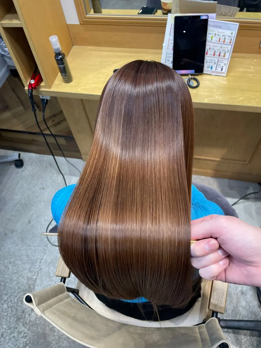 💫No. 1メニュー💫🧡3月限定🧡縮毛矯正＋艶カラー＋トリートメント＋メンテカット💇‍♀️✂️の写真