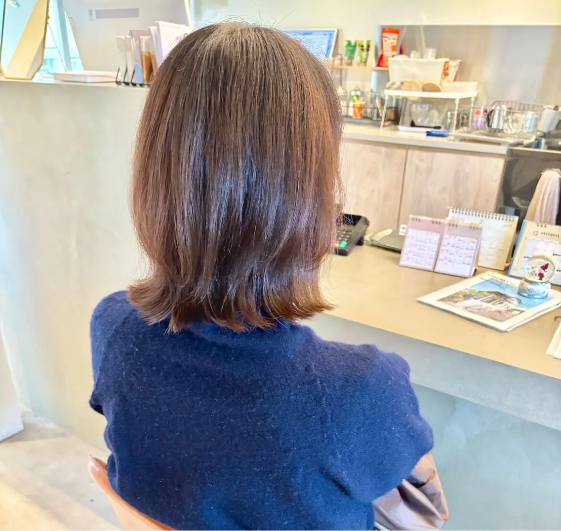 ミディアム ボブレイヤー ボブ レイヤーカット 小顔カット 苅郷 羽瑛のヘアスタイル