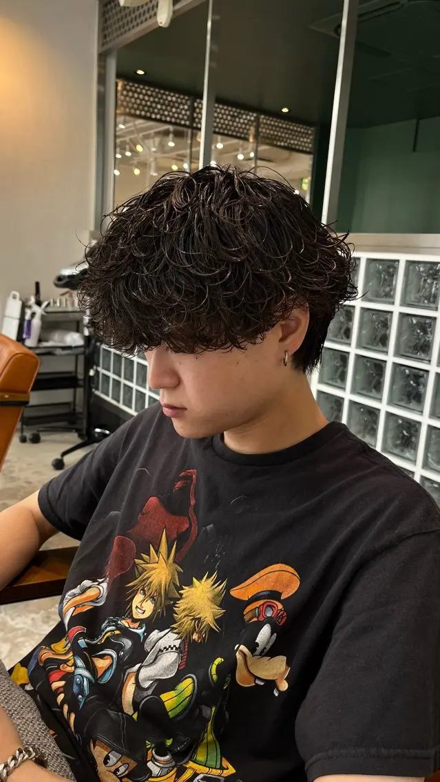ショート パーマ メンズ カット パーマ センターパート職人 柏/メンズ/ ハルキのヘアスタイル