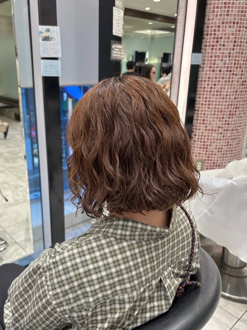 ショート パーマ ボブレイヤー ボブ レイヤーカット プードルパーマ カット パーマ ボブパーマ 🌷ヨシカワハナコのヘアスタイル