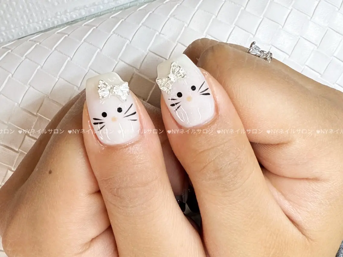 ネイル 長さ出し フットネイル フレンチネイル ジェルネイル ガーリー ハンドネイル NYネイルサロン 千葉中央店のネイルデザイン