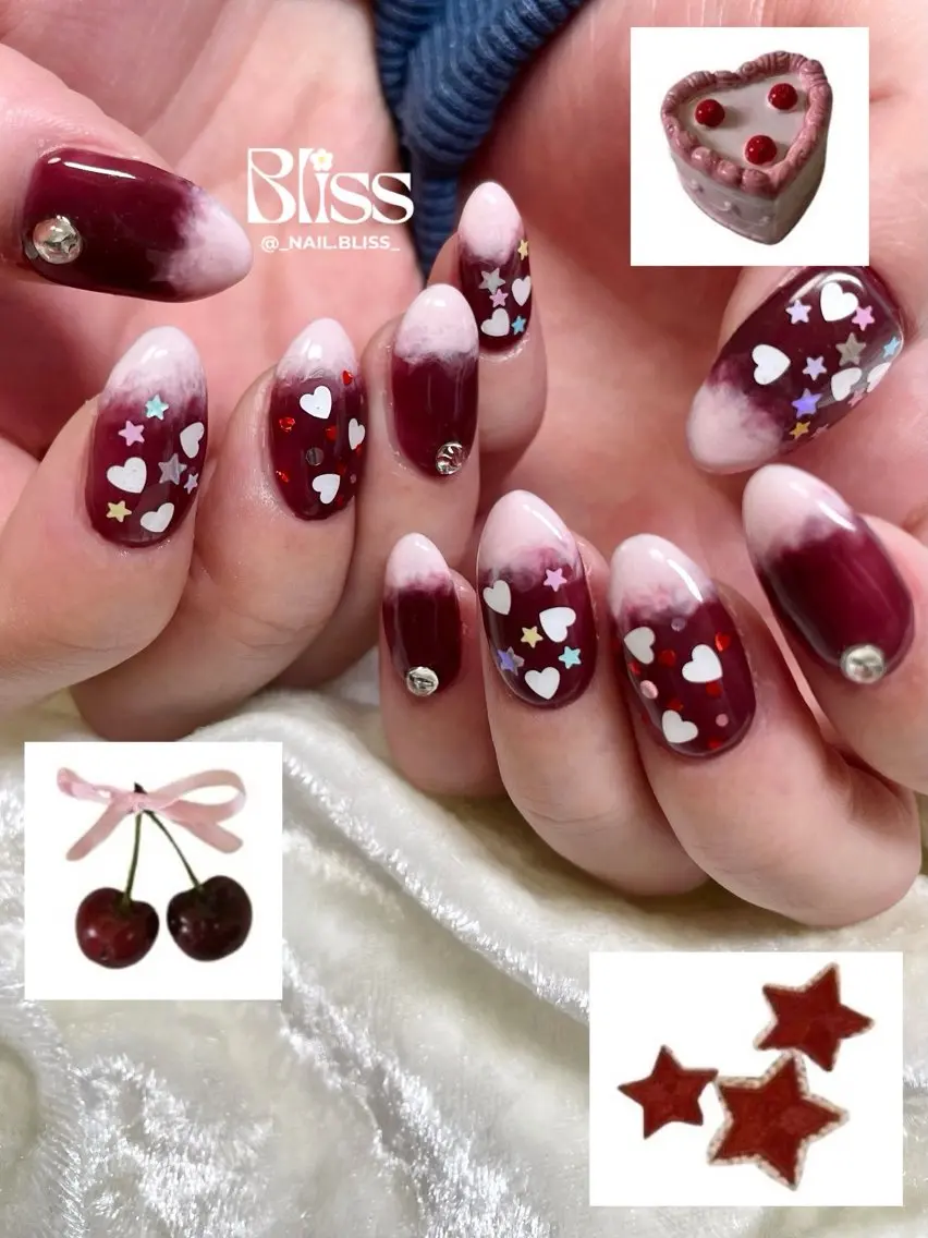 ネイル バレンタイン ハンドネイル NAIL BLISSのネイルデザイン