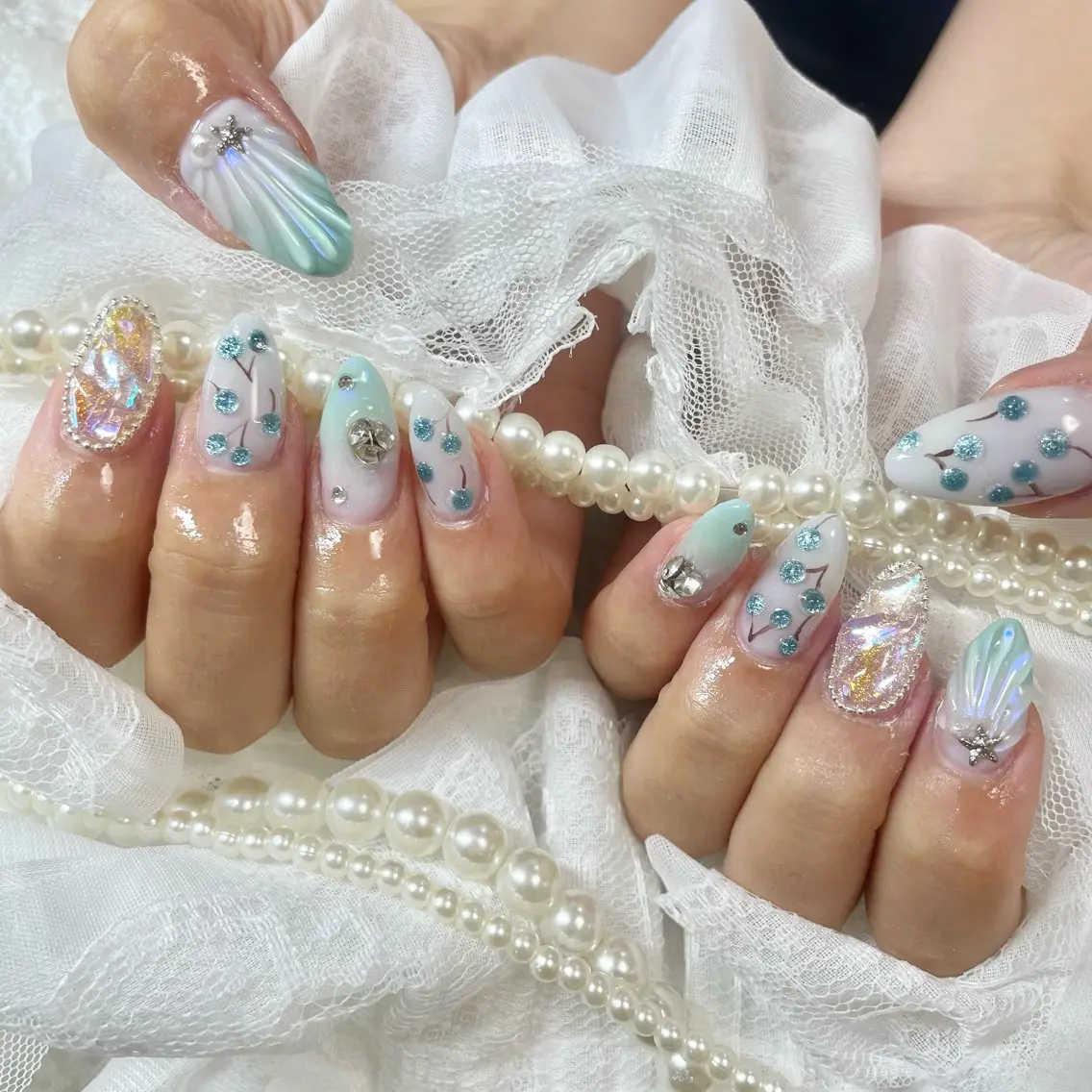 ネイル 夏ネイル ハンドネイル 🎀AYAKO 🎀中韓ネイルのネイルデザイン