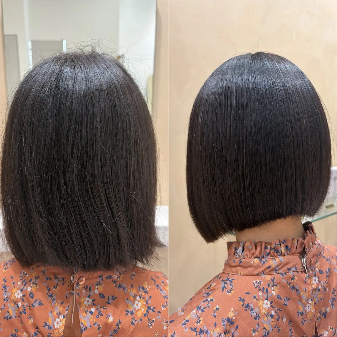 ショート ボブ カット 縮毛矯正 トリートメント 🫧艶髪ボブ🫧 チカのヘアスタイル