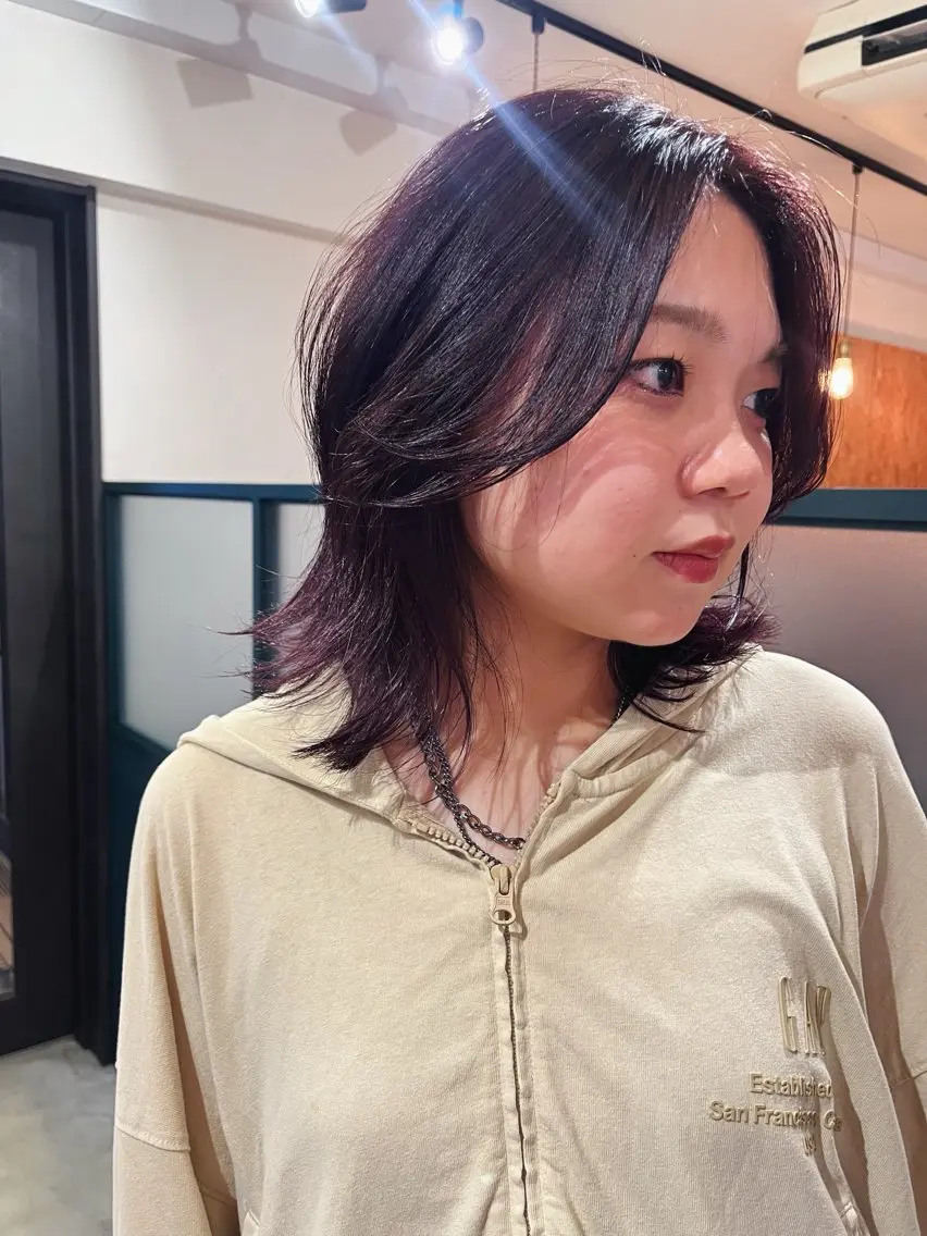 ミディアム カラー ヘアカラー 暖色/パーマ 🌼クニトウメイのヘアスタイル