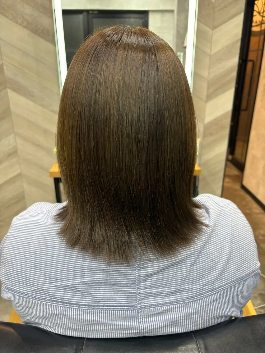 ミディアム カラー 髪質改善 縮毛矯正 カット 縮毛矯正 トリートメント SHANTi 飯塚 ヘアセット/髪質改善のヘアスタイル
