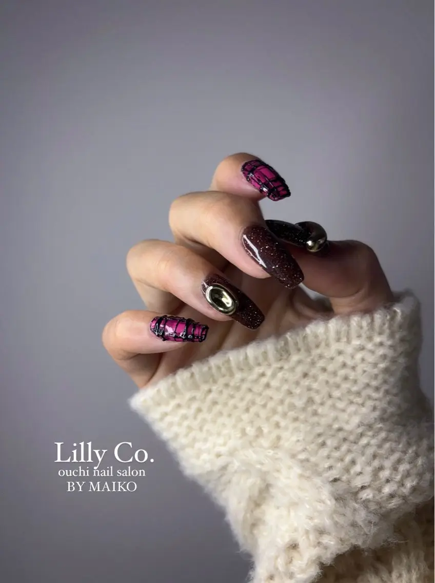 ネイル フラッシュネイル ピンク Lilly Co.のネイルデザイン