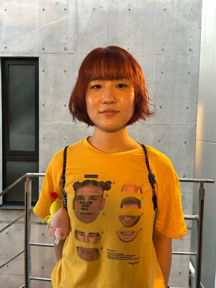 ショート カラー パーマ ブリーチ ダブルカラー ブリーチなしカラー オレンジ カット ヘアカラー yumeka🩶ボブ 暖色/透け感カラーのヘアスタイル