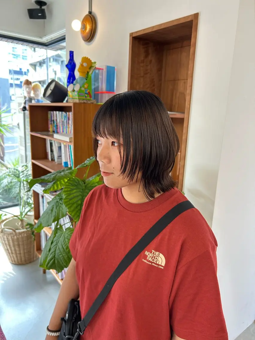 ショート ボブレイヤー ボブ レイヤーカット 藤原 あかりのヘアスタイル