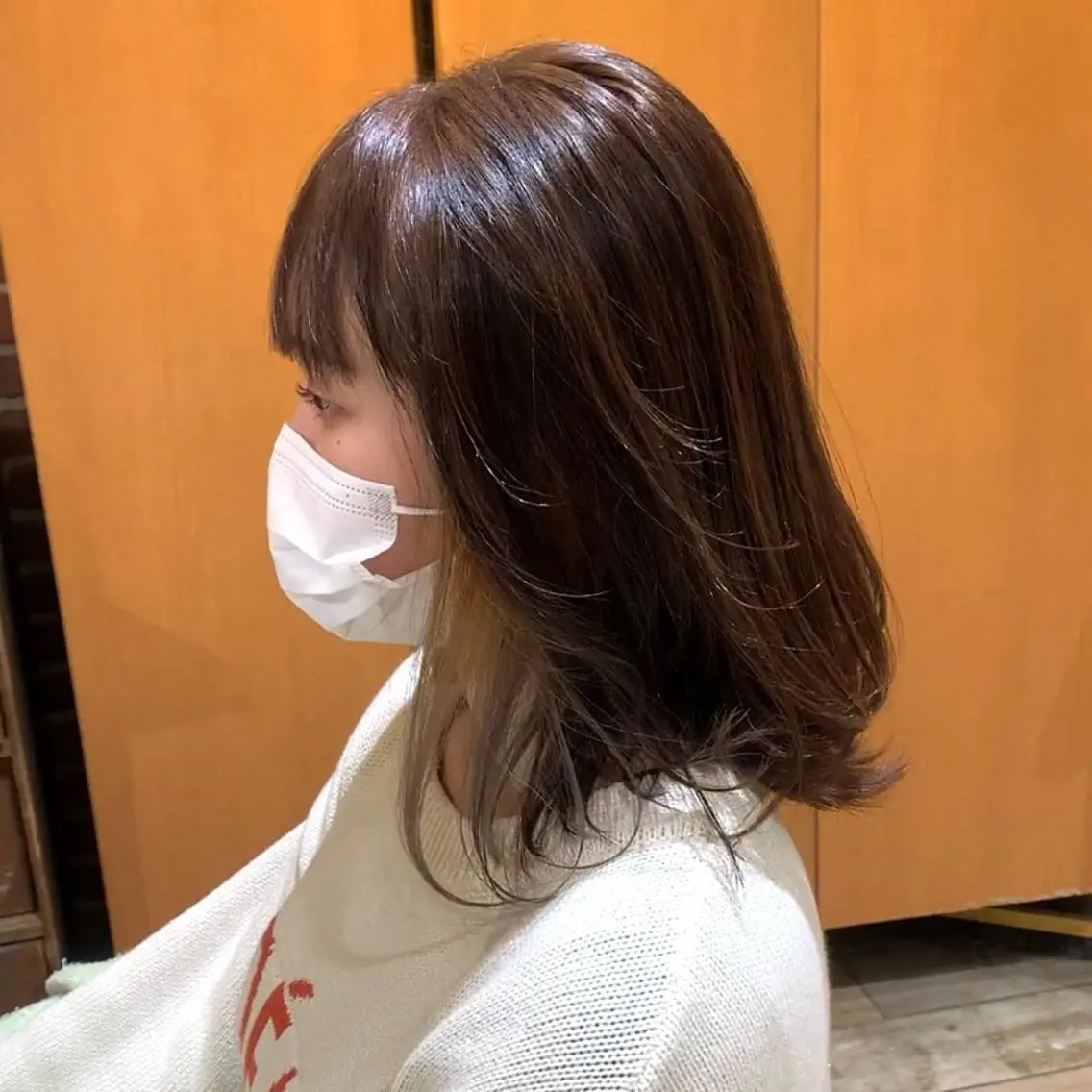 ミディアム カラー イヤリングカラー 脱縮毛矯正パーマ メンズパーマ平野渋谷のヘアスタイル