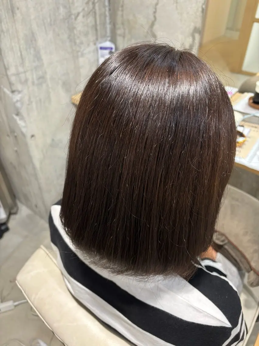 ミディアム ヘアカラー 安永識央里/大曽根/ カラーモデルのヘアスタイル