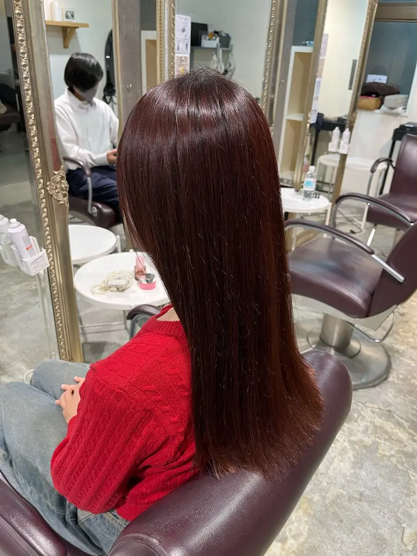 ロング カラー ヘアカラー トリートメント フェザーパーマ🌙 毛流れ yuzukiのヘアスタイル