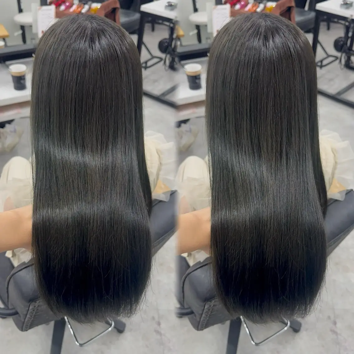 ロング カラー アッシュ アッシュブラウン ベージュカラー 黒髪 ブリーチ カット ヘアカラー トリートメント 赤み無し柔らかカラー 【梅田】madokaのヘアスタイル