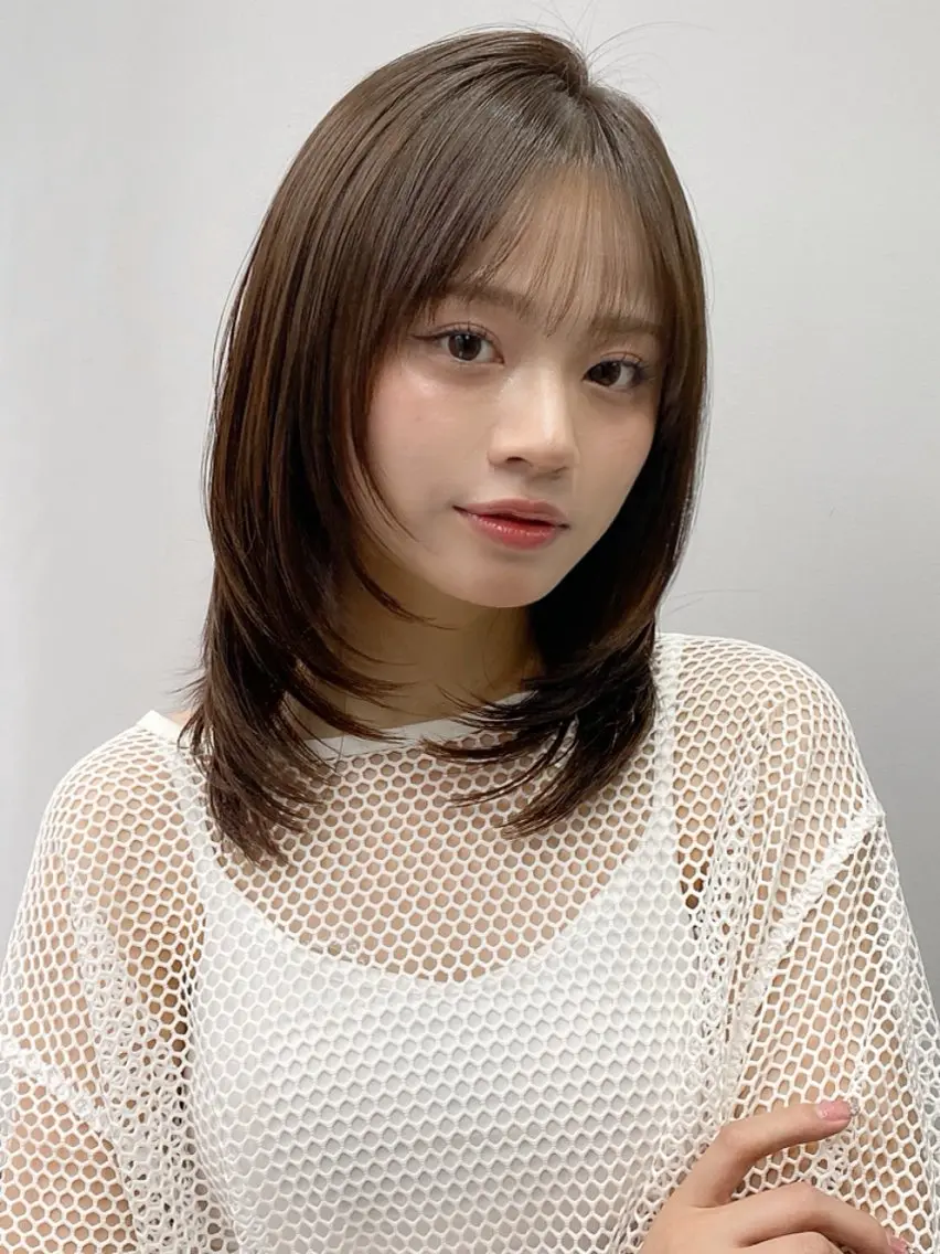 セミロング カラー ハッシュカット カット ヘアカラー トリートメント レイヤー×髪質改善✨ 渋谷/佐藤侑哉のヘアスタイル