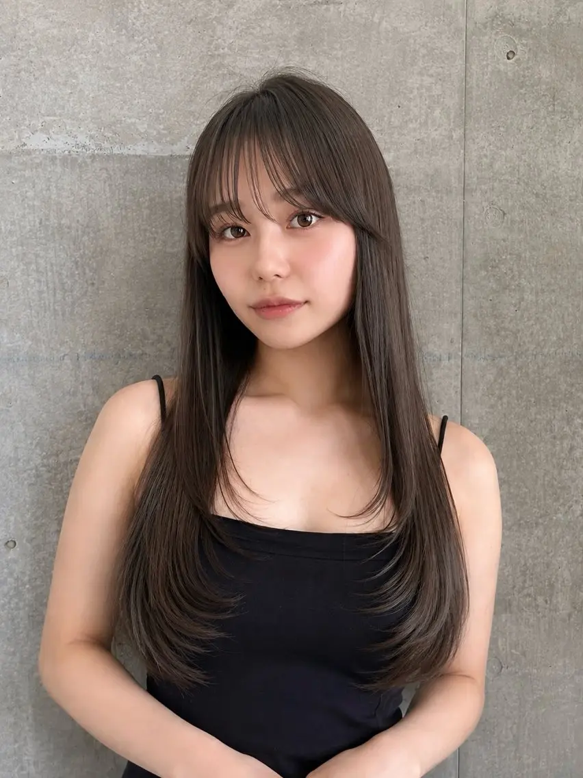 ロング カラー グレージュ カット ヘアカラー トリートメント 萩原 凌✄のヘアスタイル