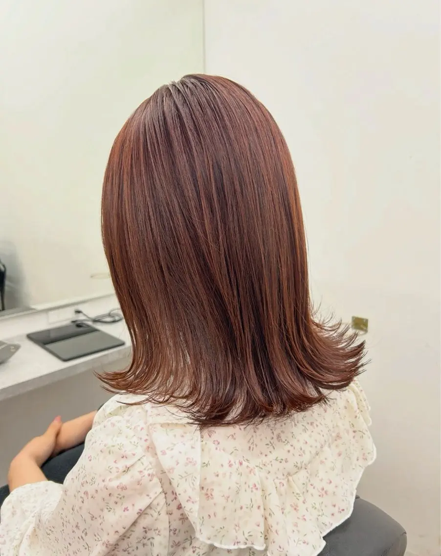 ミディアム カラー ヘアアレンジ 梅木李奈🕊️ レイヤー/ハイトーンのヘアスタイル