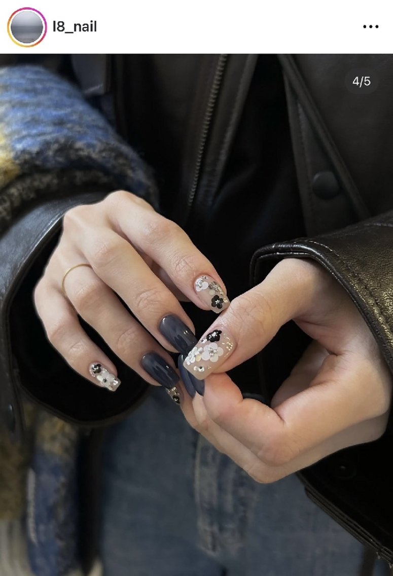 ネイル オーロラネイル 氷ネイル・うるうるネイル 韓国ネイル 水色 夏ネイル ハンドネイル kirakime nailのネイルデザイン