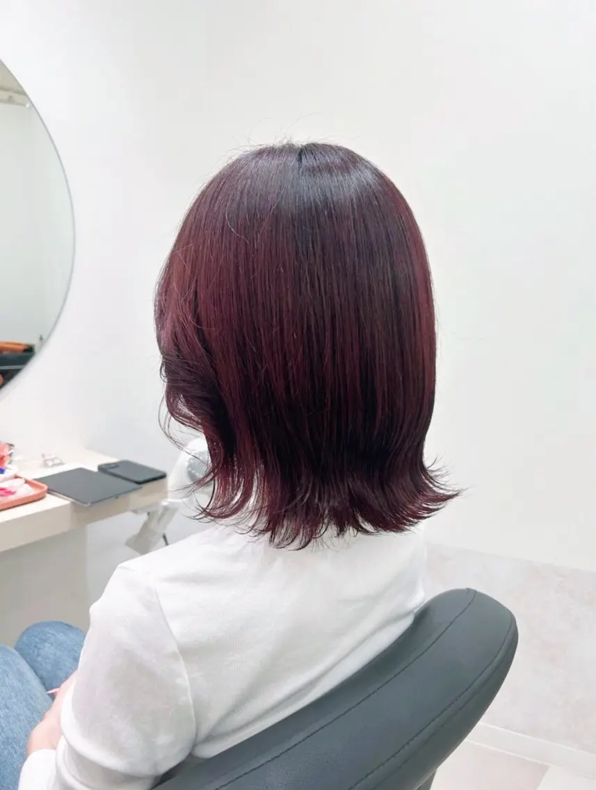 ミディアム カラー ピンクカラー レッドカラー 🌷MIREA🌷 LUANA 難波店のヘアスタイル