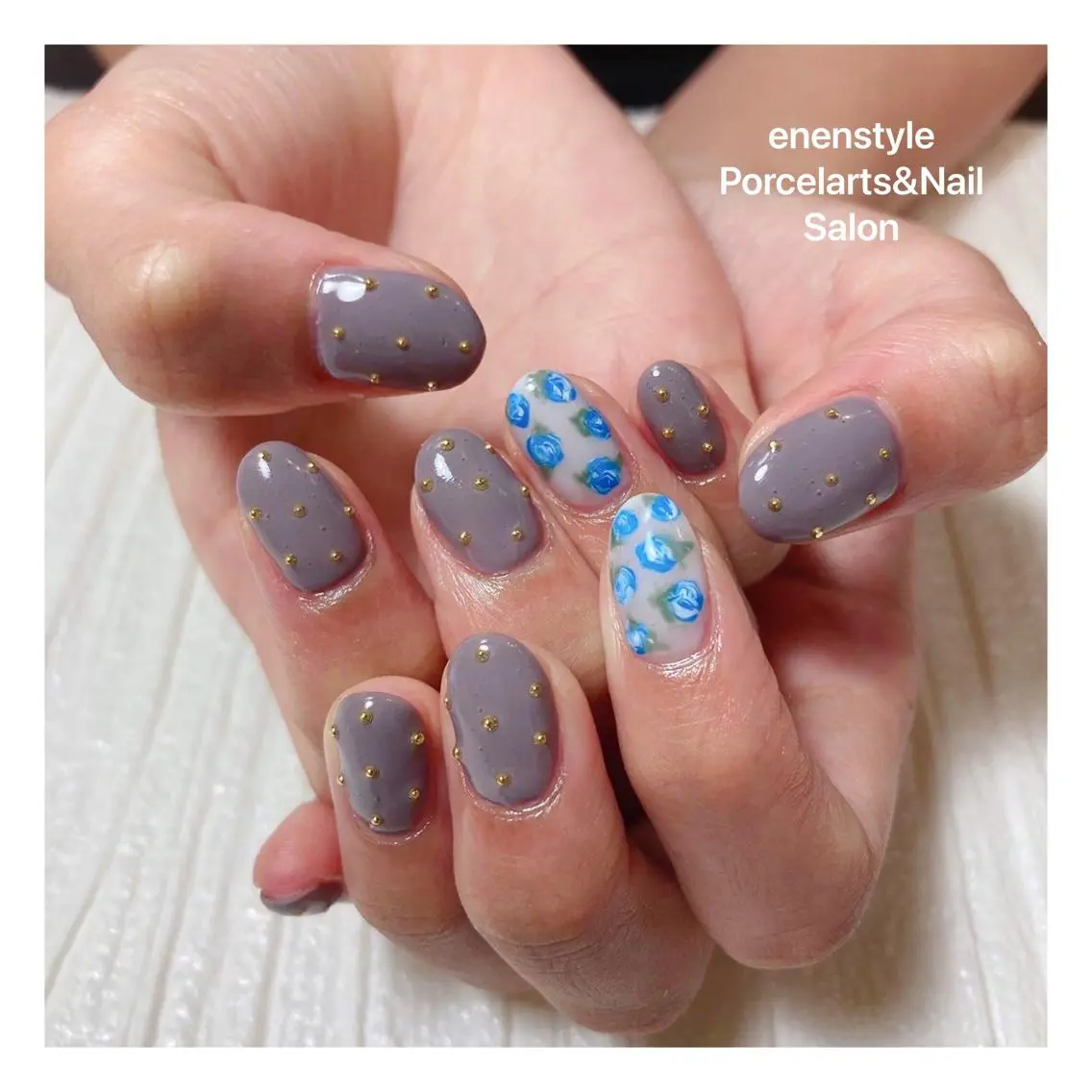 ミディアム ネイル ハンドネイル 🐾enen style 🐾のネイルデザイン