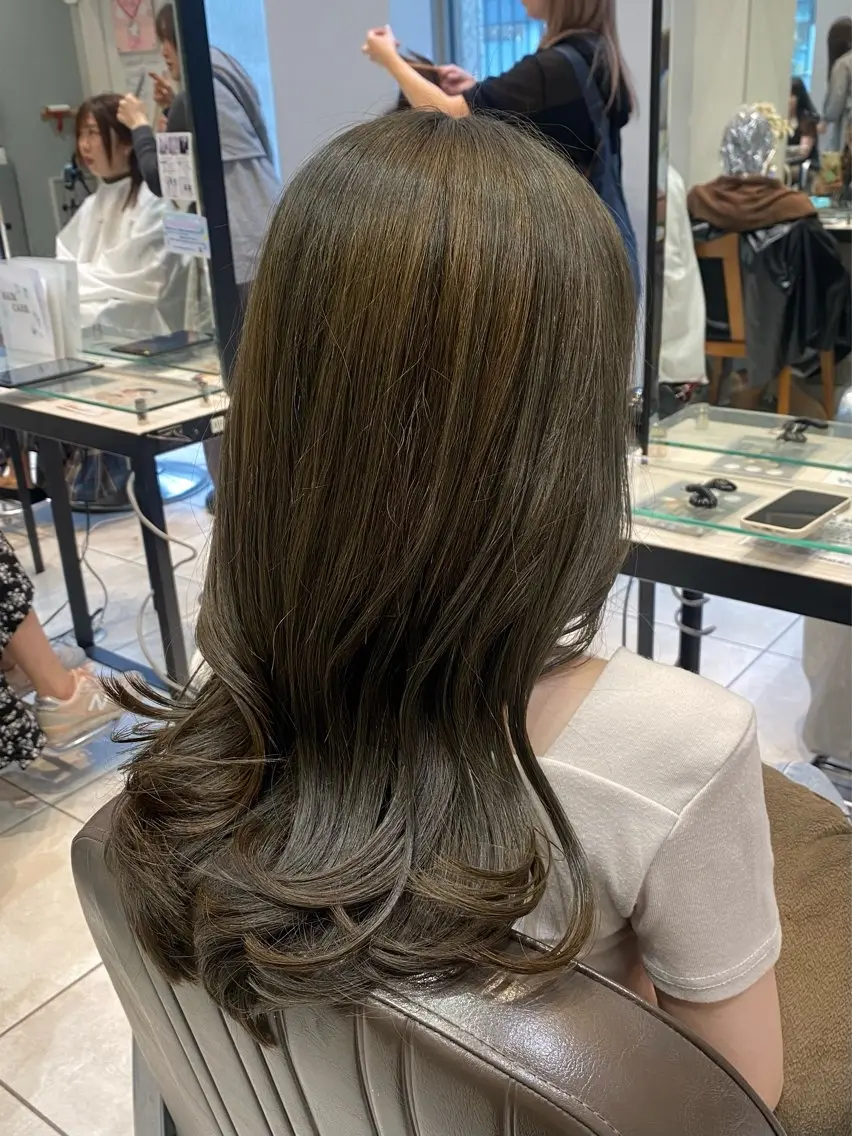 ロング ヘアカラー 韓国ヘア🍒渡辺 咲🍒のヘアスタイル