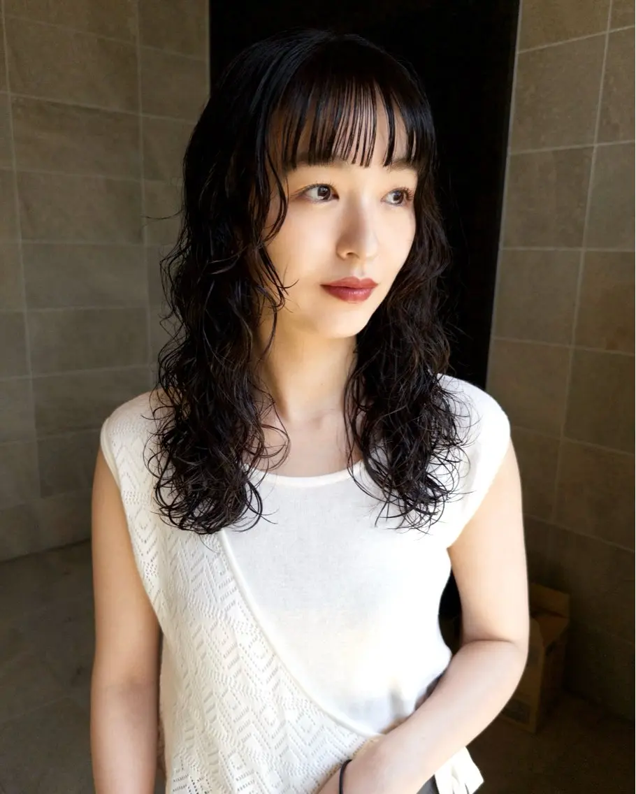 セミロング パーマ 後藤 咲夏のヘアスタイル