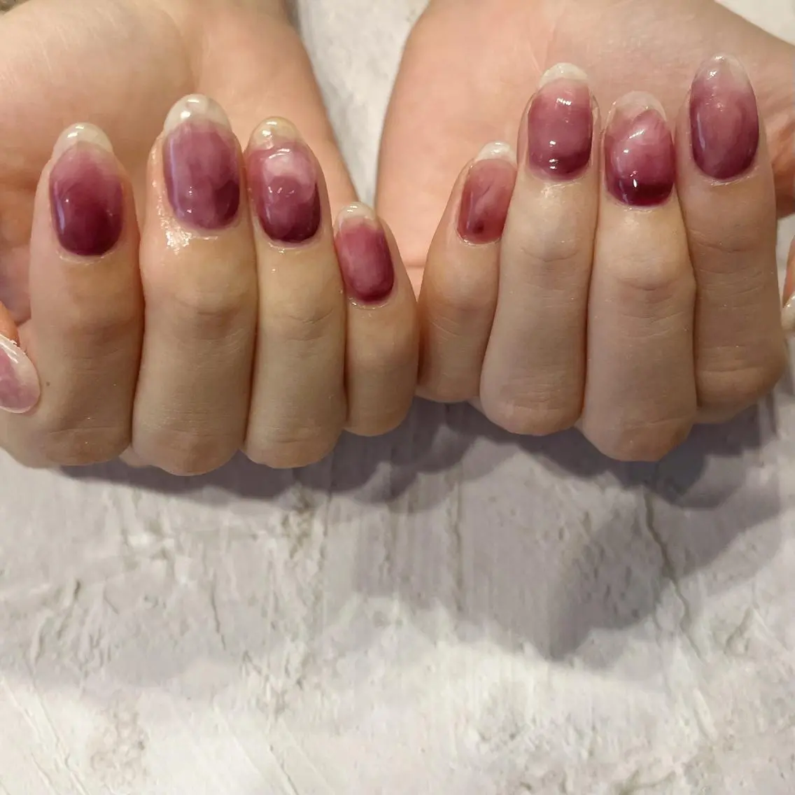 ネイル アートネイル クリアネイル ジェルネイル 韓国ネイル 大理石ネイル(マーブル) mermooi nailのネイルデザイン