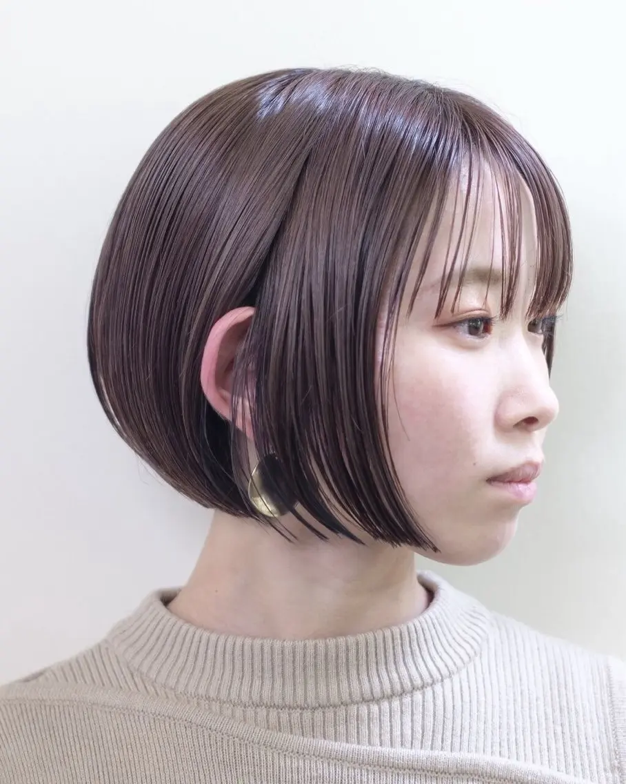 ショート カラー ベージュカラー ピンクカラー ピンクベージュ ボブ ショートヘア 間瀬玲央 ルプラボウ メンズ／ショートのヘアスタイル