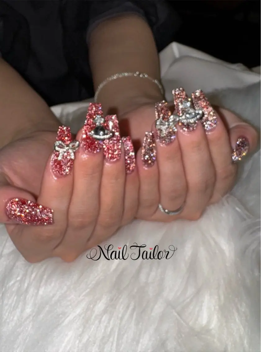 ネイル ブラウン 長さ出し フラッシュネイル キラキラネイル ラメ(グリッター) ハンドネイル NailTailor ネイルテイラーのネイルデザイン