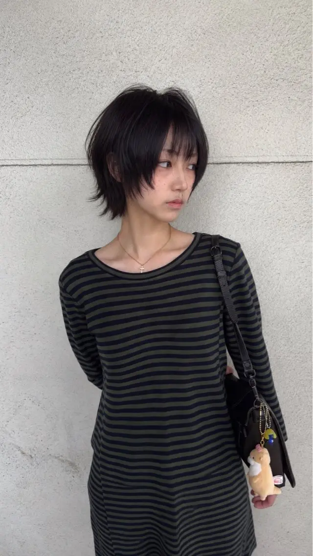 ショート 似合わせ痩せるカット 透明感カラー/たけるのヘアスタイル