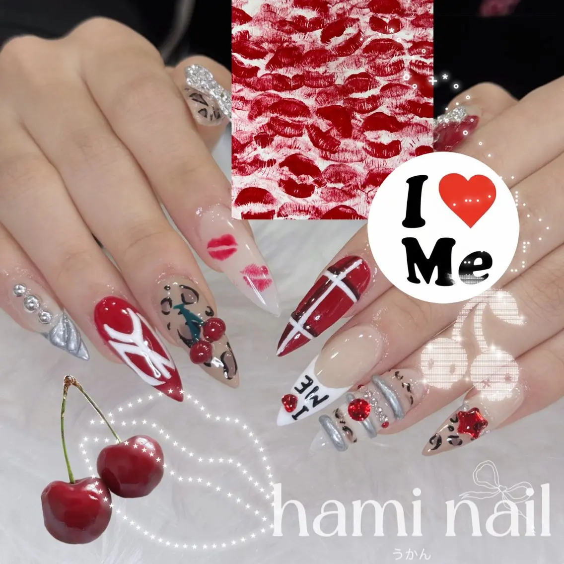 ネイル ハンドネイル ハンドケア 🎀うかん 🎀チップ長さ出しのネイルデザイン