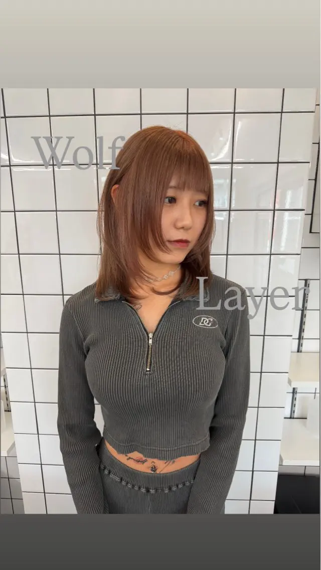 ミディアム カラー ベージュカラー ブラウンカラー ブラウンベージュ ウルフカット カット ヘアカラー 📍葛西りんたろう/ ENVのヘアスタイル