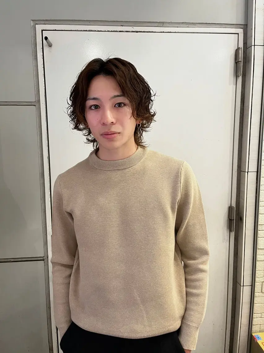 ショート パーマ メンズ ボブレイヤー メンズ韓国風 メンズパーマ 波巻きパーマ ボブ 天神大名抜け感パーマ ラフパーマのその他イメージ